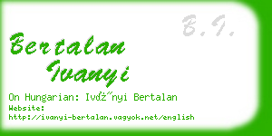 bertalan ivanyi business card